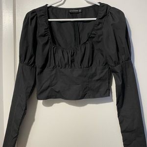 Black cropped blouse, size small from pretty little thing